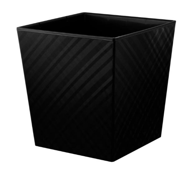 Горшок для цветов InGreen Manhattan CUBE 301 х 301 мм, 22 л c дренажной вставкой оникс                          